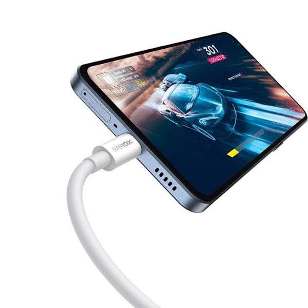Baseus - Högkvalitativ datakabel (CAYS001002) - USB till Typ-C, 65W, 2m - Vit