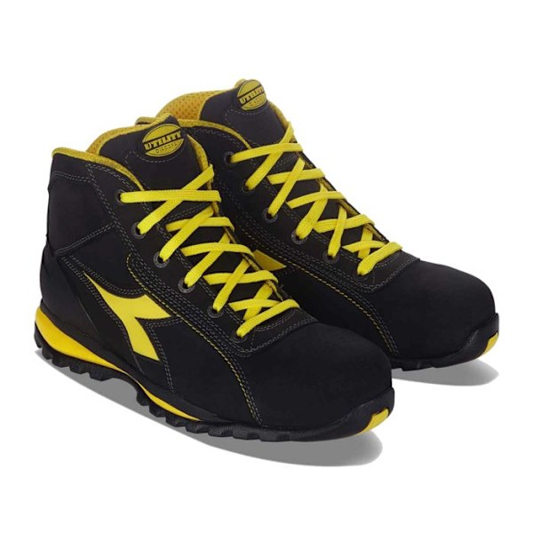 Höga säkerhetsskor - DIADORA - GLOVE II HIGH S3 SRA HRO - Vattenavvisande nubuck - Stötdämpande - Antistatiska Svart 45