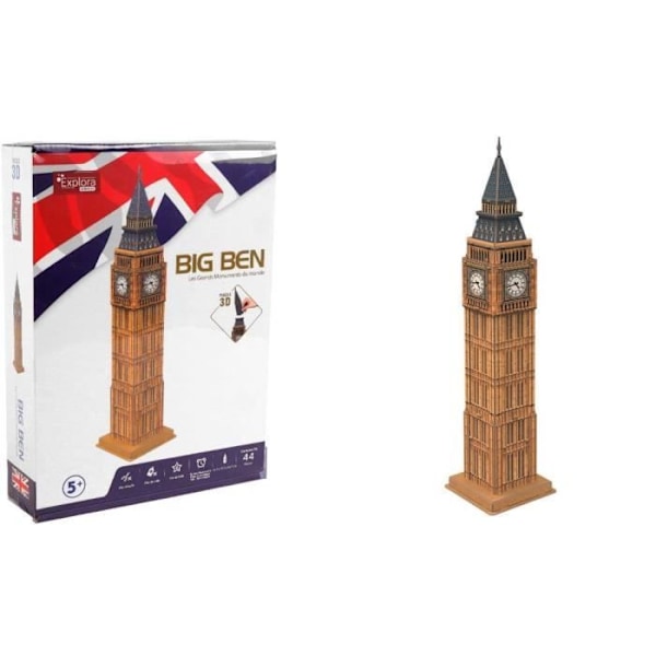 Pussel 3D - EXPLORA - Big Ben - 44 bitar - Från 5 år - Lätt att sätta ihop