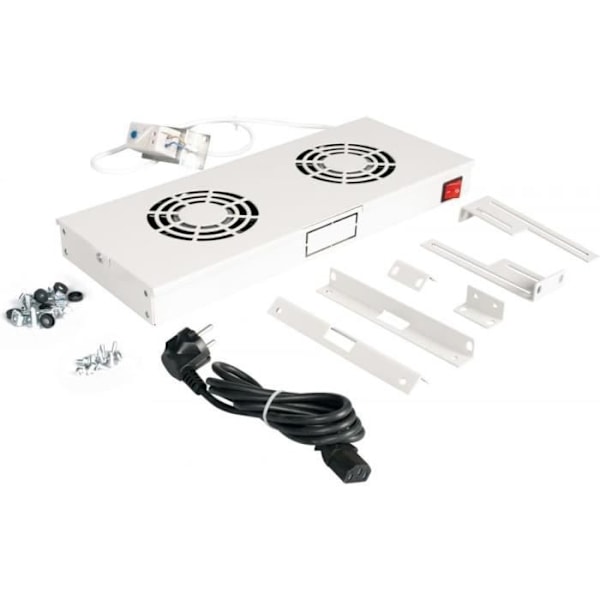 Modul för fläkt 19 för serverrack - 2 fläktar RAL7035 Equip