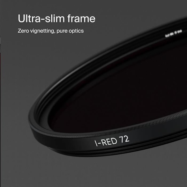 Infrarödfilter R72 - Urth - 49mm - IR72-glas - Nano-beläggning 20 lager - Blockerar synligt ljus