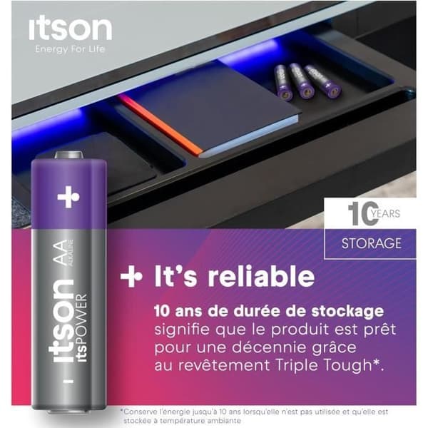 Pack med 10 Alkaliska Batterier LR6/AA 1,5V ItsPOWER