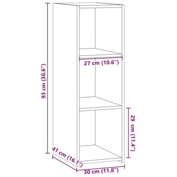 vidaXL Buffé ek sonoma 30x41x93 cm ingenjörsträ 846343