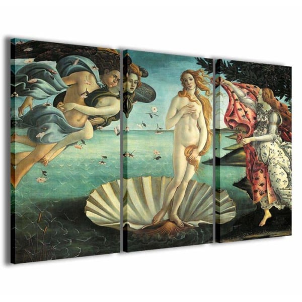 Stampe su tela - 3PEZZI3487 - , BirthOfVenus Modern målning i 3 paneler redan inramade, redo att hänga, 90 x 60 cm