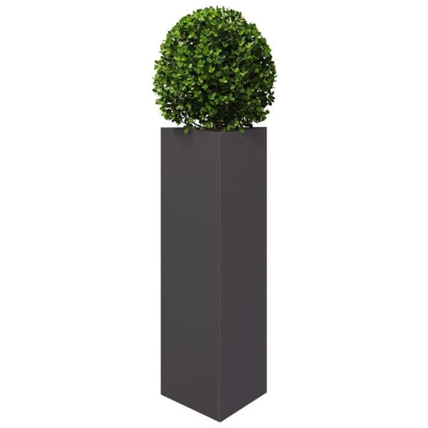 vidaXL Svart triangulär växtlåda 30x26x75 cm stål, utomhusväxtlåda, blomlåda, trädgårdslåda, växtlåda 851143