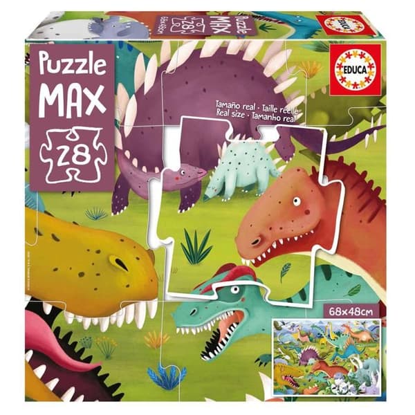 Pussel 28 bitar: Dinosaurier - XL