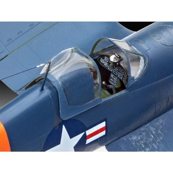 Flygplansmodell - REVELL - F4U-4 Corsair - 65 delar - Svårighetsgrad 3 - Unik färg Enfärgad