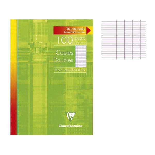 Papier - CLAIREFONTAINE - Dubbelkopior A4 - Ej perforerade - Stora rutor - 90gr