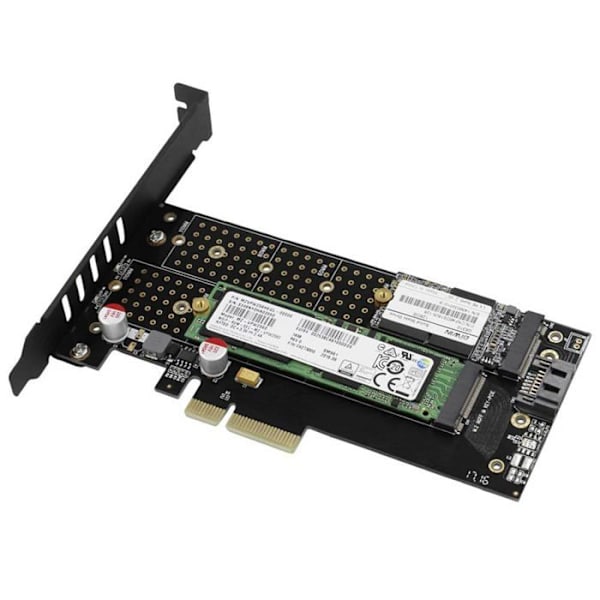 AXAGON ECO PCIE NVME+NGFF M.2 Adapter. med Cooler för att ansluta upp till två M.2-hårddiskar till en