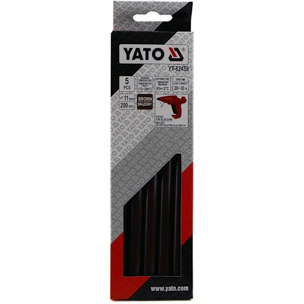 Yato - YT-82439 - Limstift 11 mm x 200 mm brun 5 st.
