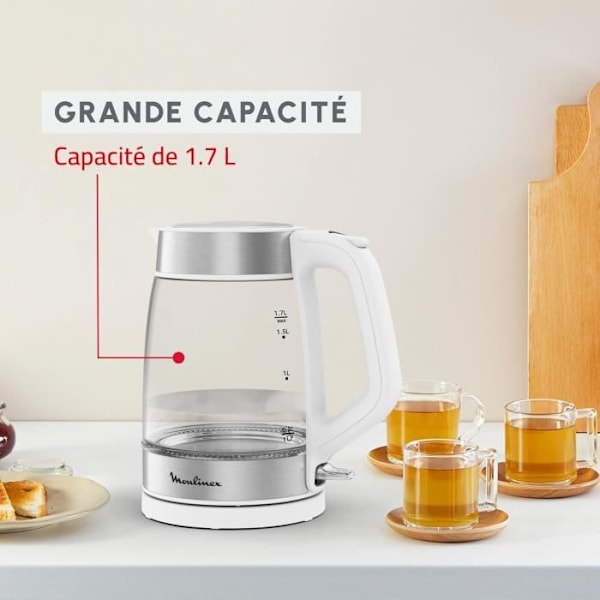 Moulinex Elektrisk glas vattenkokare 1.7L Vit BY6R5130