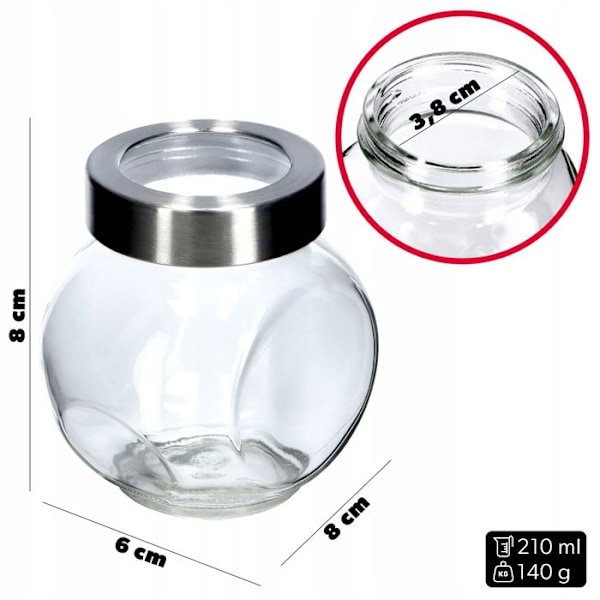 KADAX 6x Kryddburkar 210 ml Glasbehållare