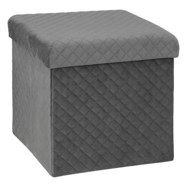 Fällbar pouf 31x31cm "Mix N' Modul" grå sammet - 5 five simply smart Grå