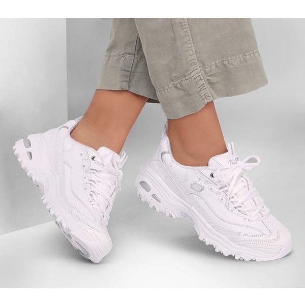 Baskets - Skechers - D'Lites Fresh Start - Läder - Snörning - Dam Vit 36