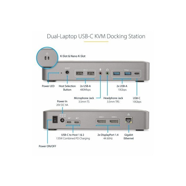 StarTech.com Dockningsstation Silver