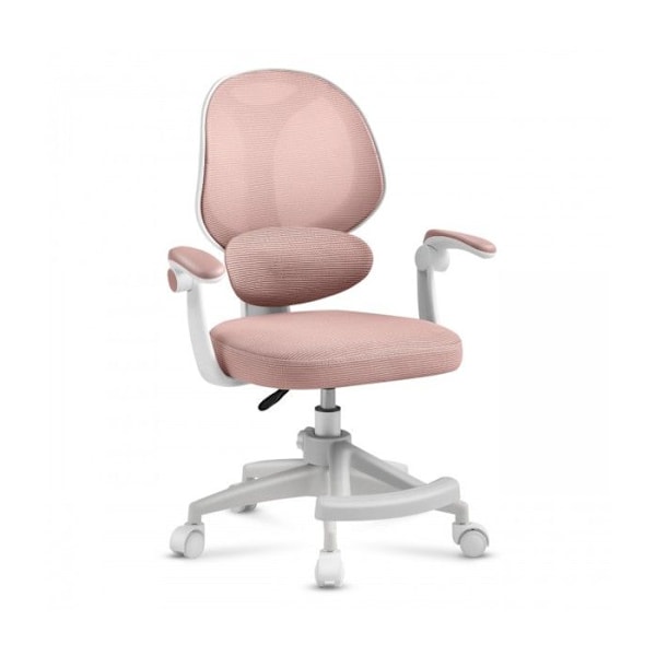 Barnstol - MARK ADLER - Junior 4.5 - Ergonomisk - Fällbara armstöd - Rosa Vit