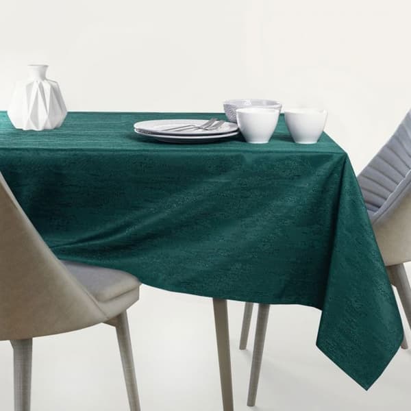 Rektangulär duk Vesta AmeliaHome 150x500 cm - Mörkgrön polyester, fläckavvisande mörkgrå melerad