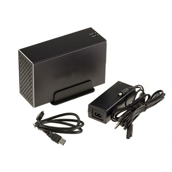 USB 3.0 5G bay box för 2 SATA hårddiskar. 50W strömförsörjning, 32TB kapacitet. HARDWARE RAID 0 1 0+1