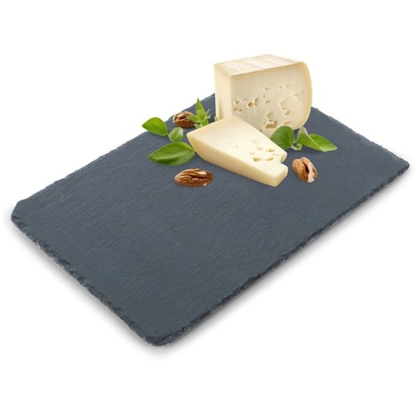 Serv platå - TOM - KAMIENNA - Naturlig skiffer - 30x20 cm - Halkskyddande Svart