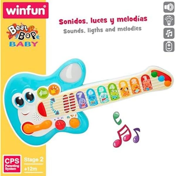 Musikleksak - WINFUN - Elgitarr för baby - 7 touchknappar - 3 spelalternativ