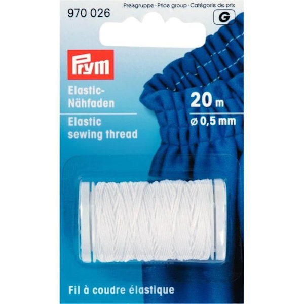 PRYM Elastisk sytråd 0,5 mm Vit Vit