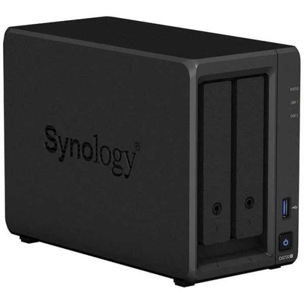 Synology DS720+ 8TB 2-Bay Desktop NAS-lösning, installerad med 2 x 4TB Western Digital Red Drives -