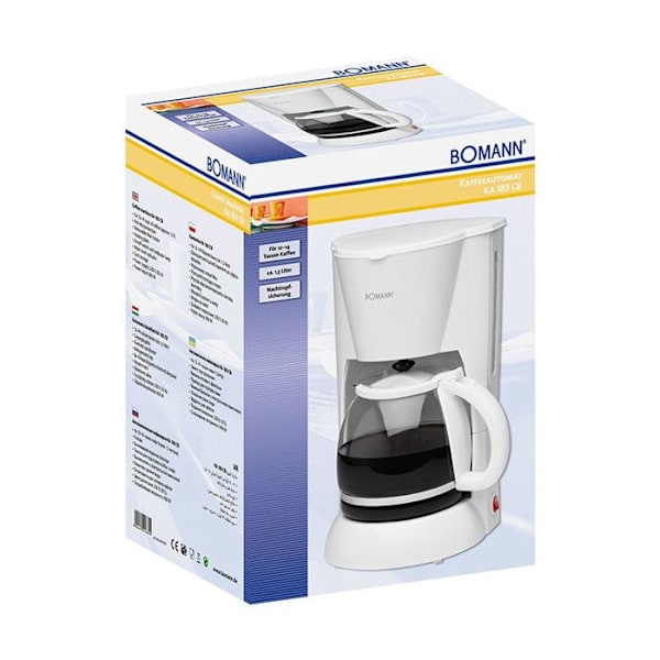 Filterkaffebryggare 12-14 koppar 1,5L Bomann KA 183 CB Vit - BOMANN - Effekt 900W - Anti-dropp