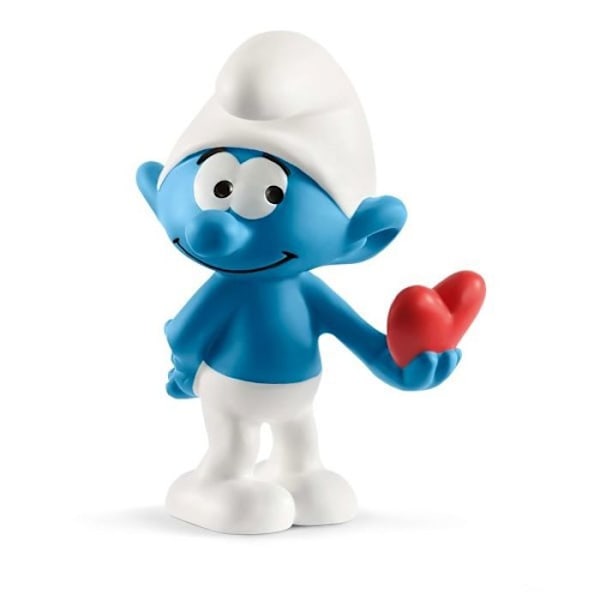 Smurffigur med hjärta - SCHLEICH SMURFAR 20817 Blå, vit, svart och röd