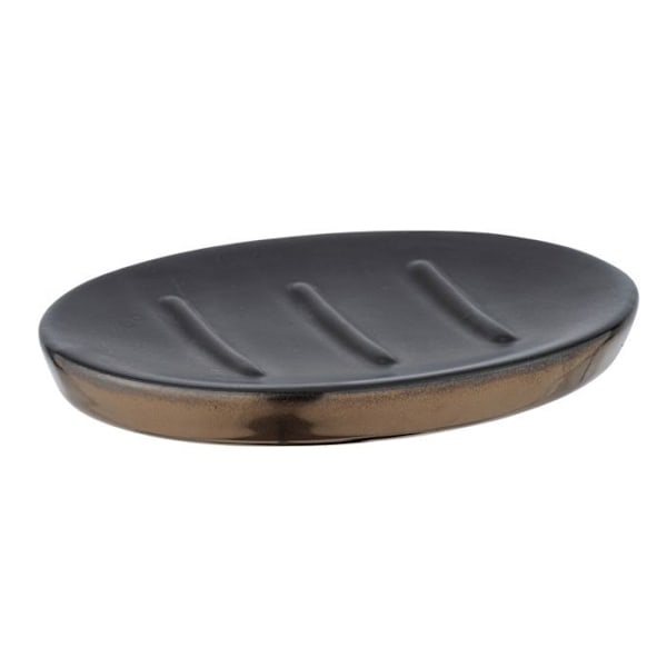 Tvålställ - WENKO - Brandol - Keramik - Svart - Koppar - 12x10x1,5 cm svart - koppar