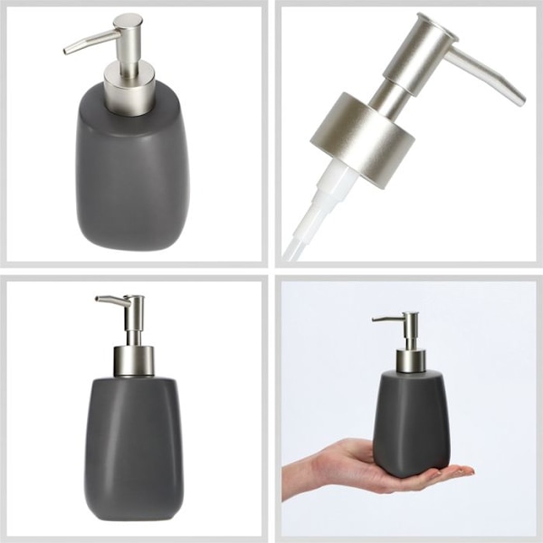 Tvålbehållare - KADAX - Keramik - 400 ml - Skandinavisk design - Påfyllningsbar Vit, Svart, Grå, Brun