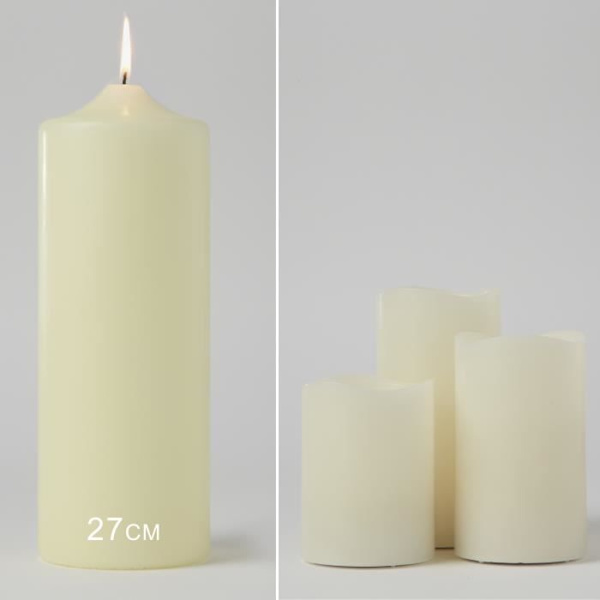 "Batteriloftljus - Inte specificerat - Set om 3 - LED-vax - 3 storlekar - Fladdrande bärnsten" Bärnsten