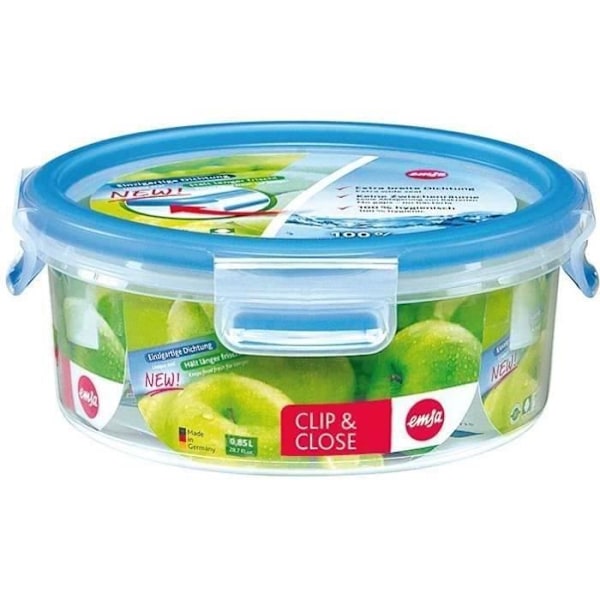 Round Clip & Close plåt - 0,85 L Transparent