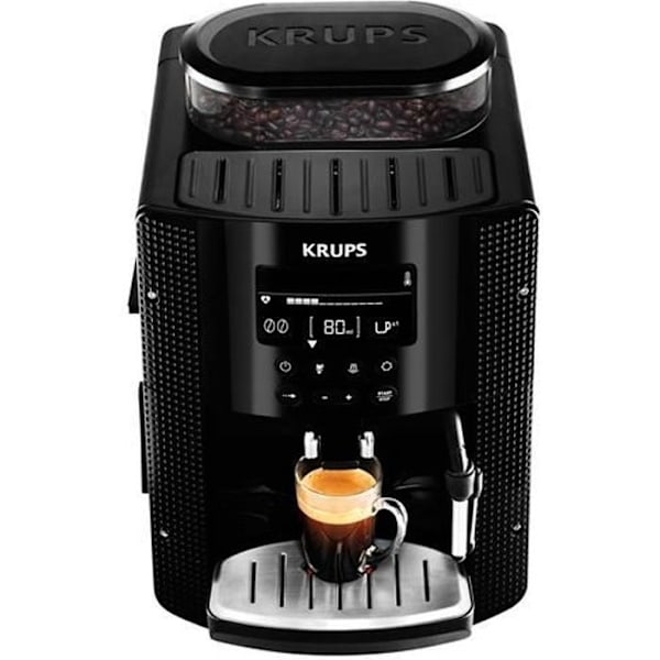 Kaffemaskin med kvarn - KRUPS - LCD-skärm - Automatisk rengöring - EA815070 Svart