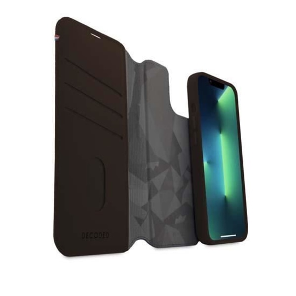 Coque - Avkodad - iPhone 14 Plus - Premium läder - Avtagbar folio - MagSafe kastanj