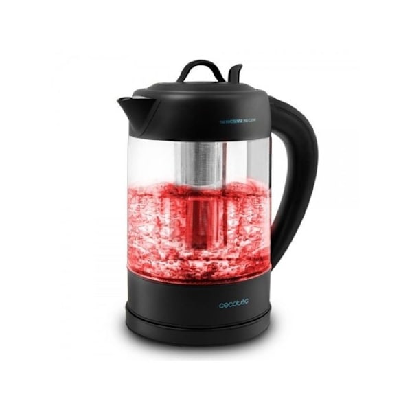 Cecotec ThermoSense 390 klar elektrisk vattenkokare. 1,7 L, Borosilikatglas, BPA-fri, 360 Bas, Anti-kalkfilter, Selector Transparent