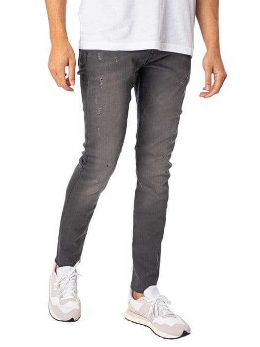 G STAR Revend Super Slim Jeans Slander Grey Superstretch Light Aged Destroy Grå 29