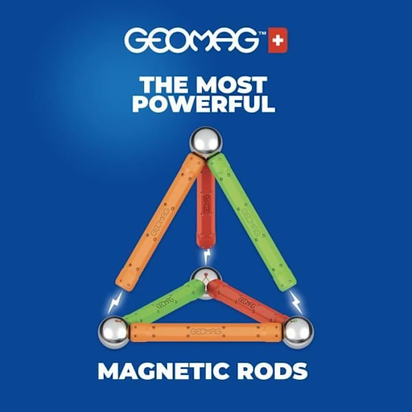 Magnetiskt byggset - GEOMAG - Glitterpaneler Återvunna 22 stycken - Glittrande - Ekologisk - Kreativ Gul, orange, fuchsia, grön, blå, vi