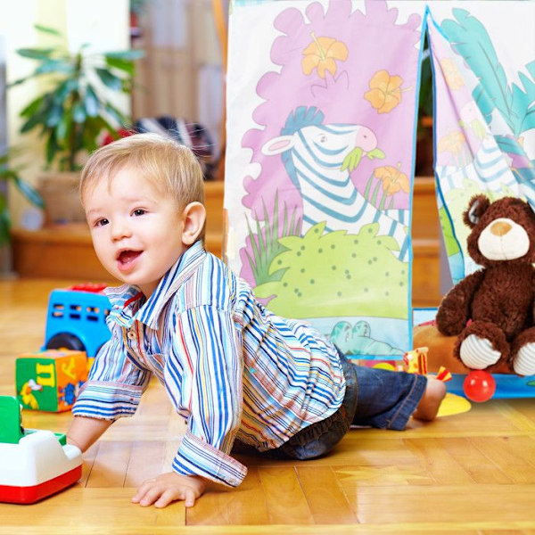 Relaxdays Jungle Lektält för barn, Safari barntält, Djur, Färgglatt 3 år Tyg HxBxD: 102 x 72 x 95 cm, Färgad Färgad
