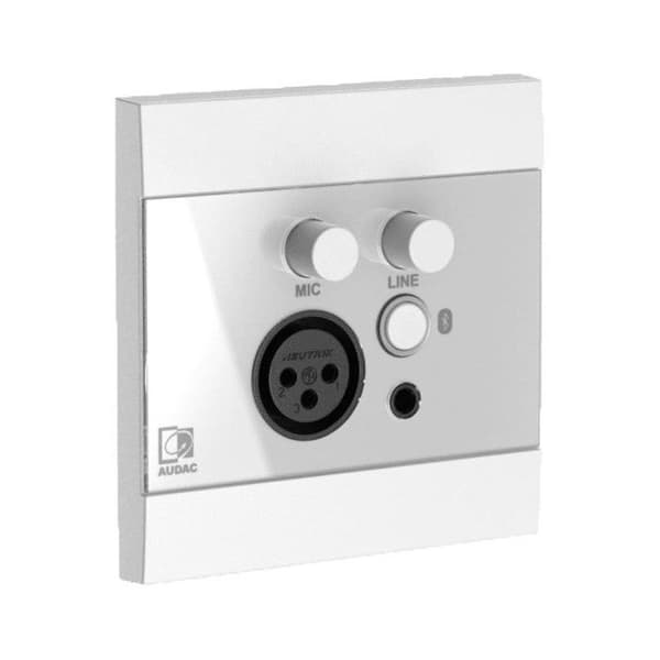 Audac WP225/W väggpanel Mic/Line & Bluetooth för Audac-hårdvara