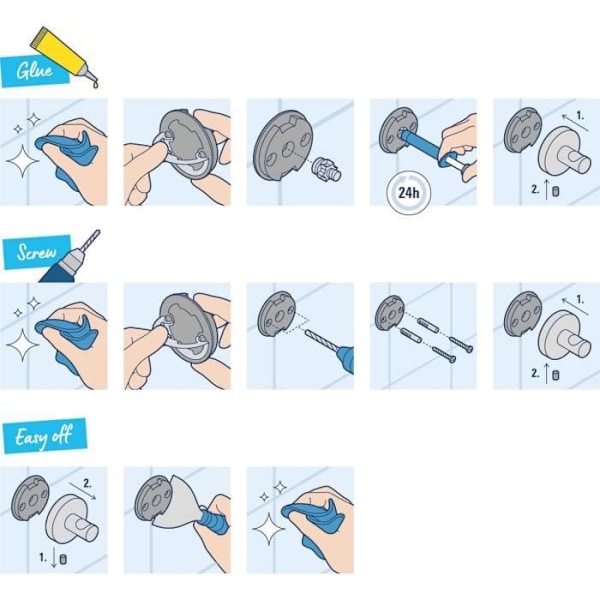 Tillbehörsset 3 i 1 - GROHE - 411242430 - Matt svart - Metall - Dusch Svart