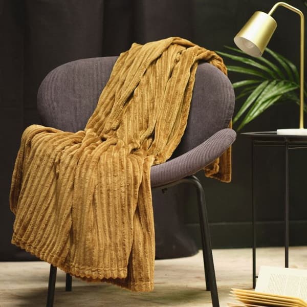 Rutig sammet uni ESSENTIAL - IDAG - Brons 150x200 cm Brons