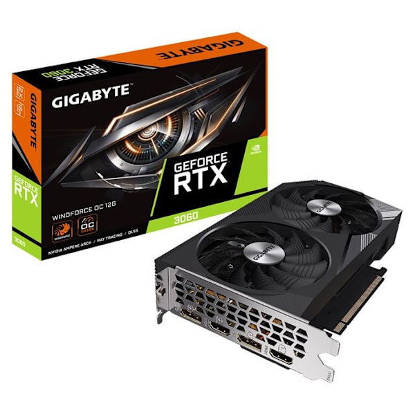 Grafikkort - Gigabyte - RTX 3060 - 6 GB Minne - PCI Express 3.0 - HDMI