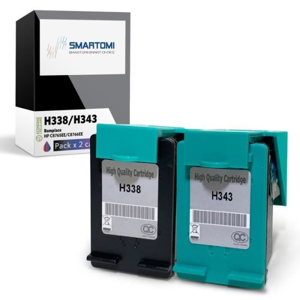 SMARTOMI-kompatibla HP 338 343 XL-bläckpatroner för HP DeskJet 460 5740 6540 6620 6840 9800 PhotoSmart 2575 2610-skrivare