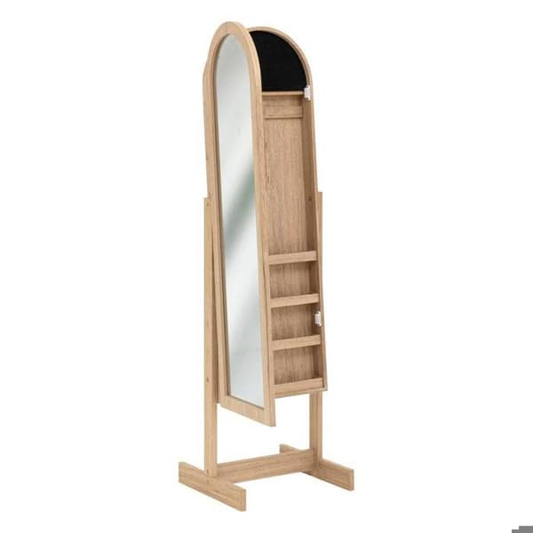 Stående smyckeskrin H145cm trä beige