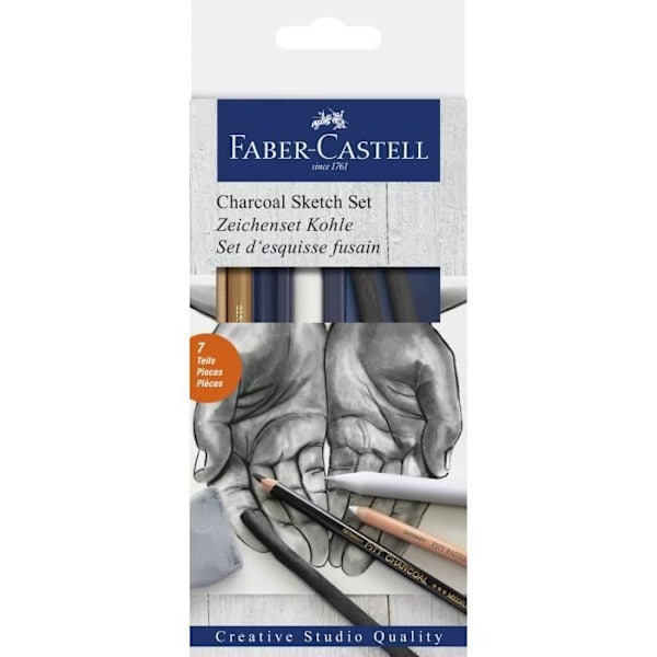 FABER-CASTELL Träkolskissset Flerfärgad