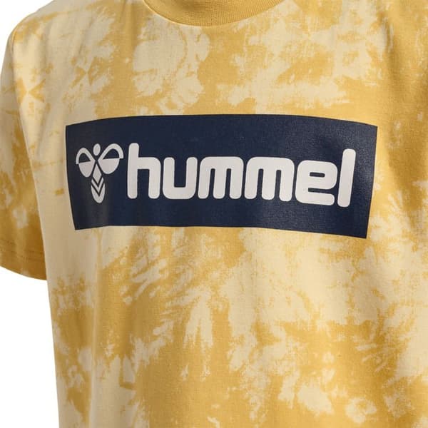 T-shirt barn Hummel Jump AOP ockra 7 år