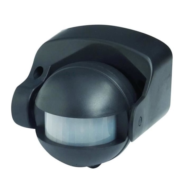 Infrarörelseavkännare - VELAMP - IP44 - Svart - 12m - 180° Svart