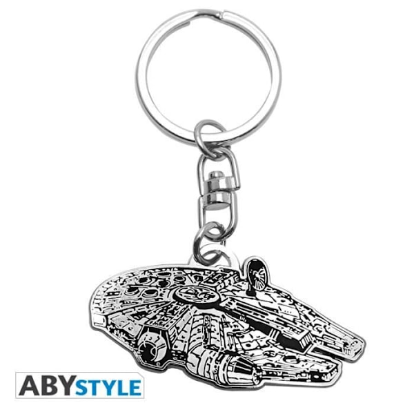 Nyckelring - ABYstyle - Millennium Falcon - Högkvalitativt metall - 100 % officiell - 5.5 x 2.8 cm Silver och svart