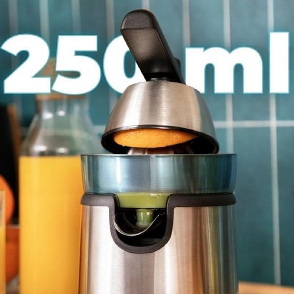 Elektrisk citruspress - CECOTEC - EssentialVita Hyden 120 - 120W - 2 avtagbara koner - Droppskydd Svart