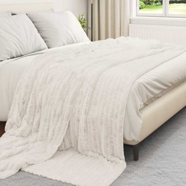 Täckning - duntäcke - pläd Vidaxl Engångstäcken 6 st Grädde 240 x 220 cm Fleece